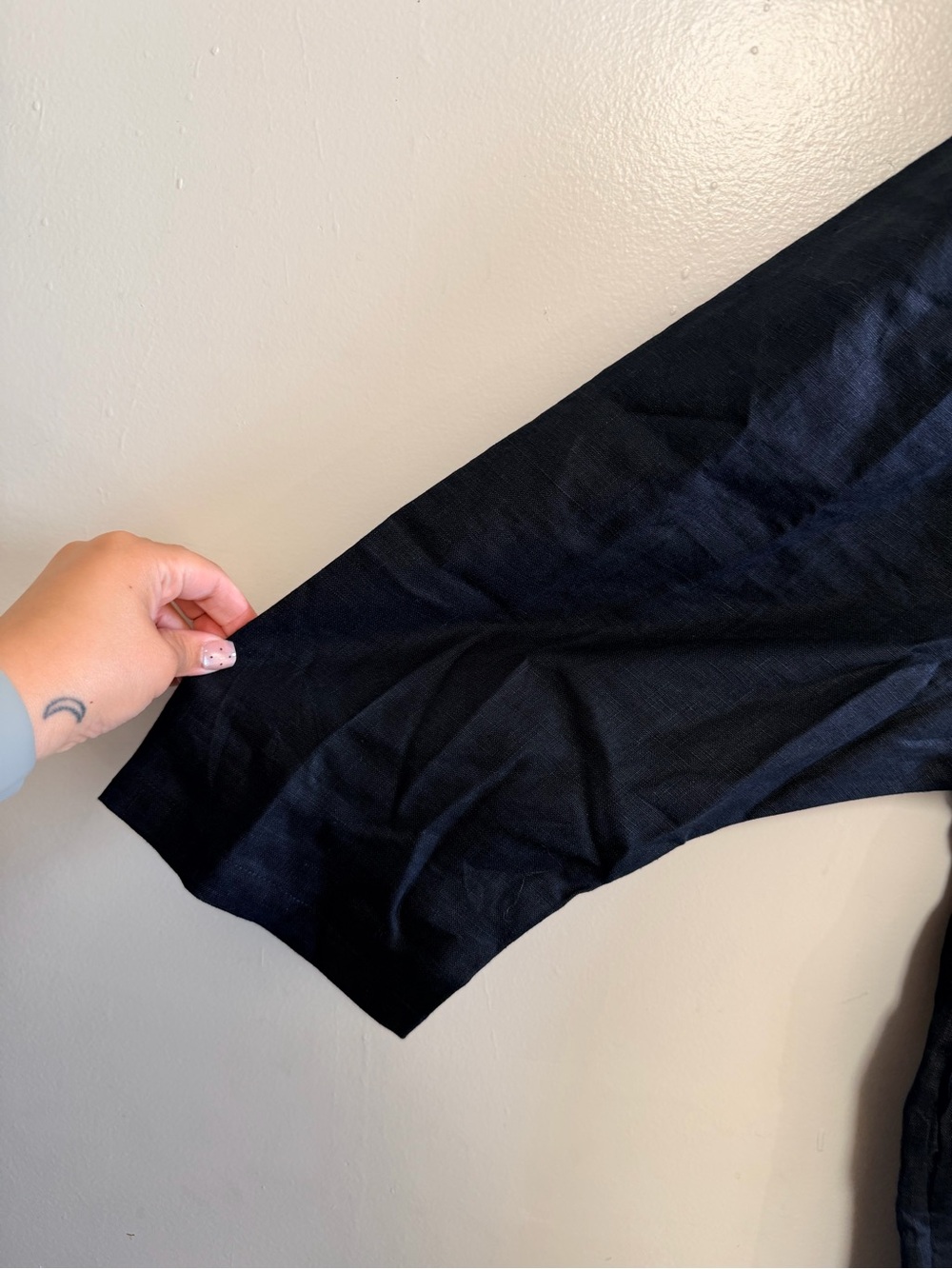 69 US Black Linen Oversized Jumpsuit M/L - Picture 7 of 12
